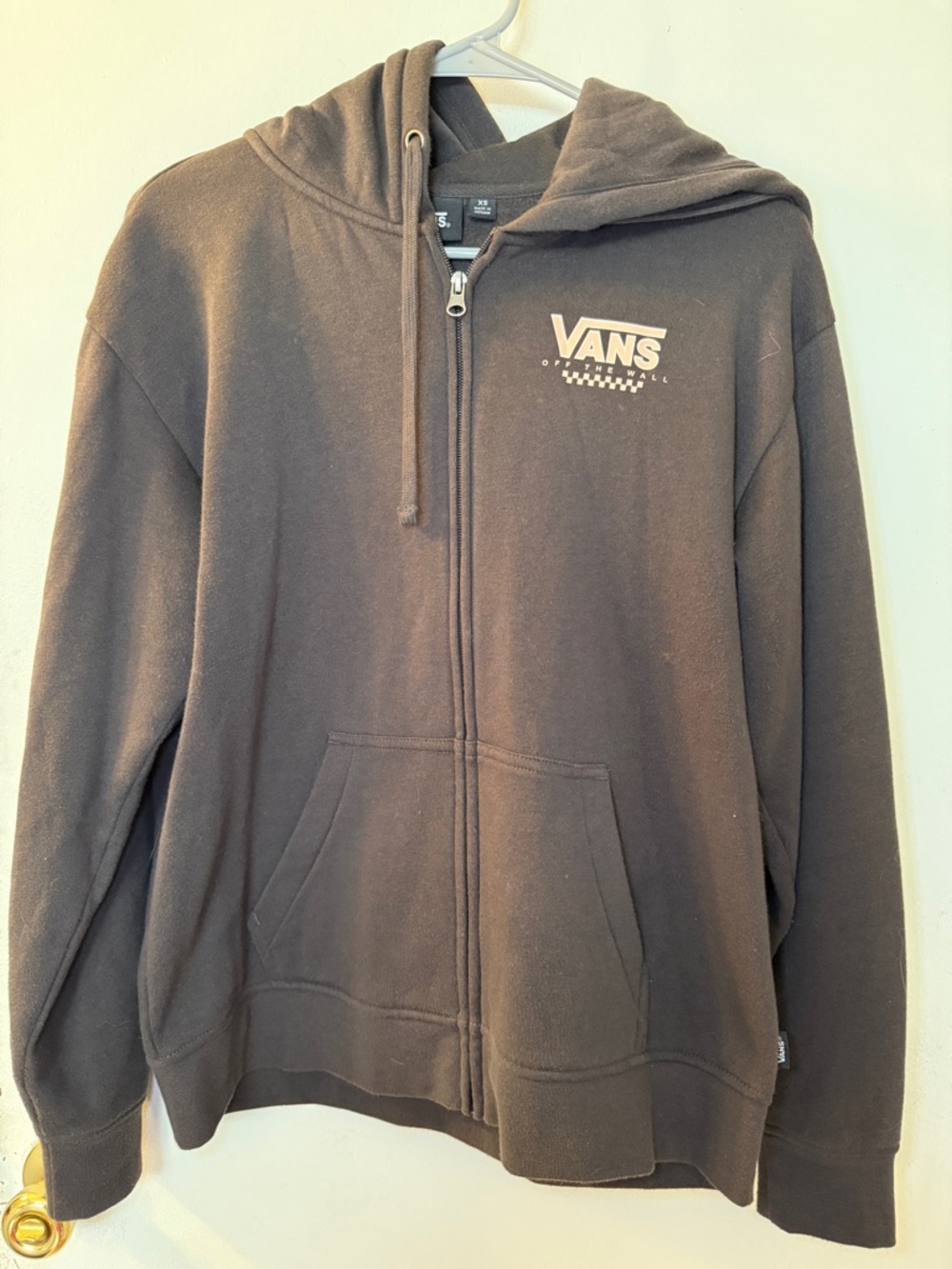 Vans Grey & Light Pink Zip-Up Hoodie